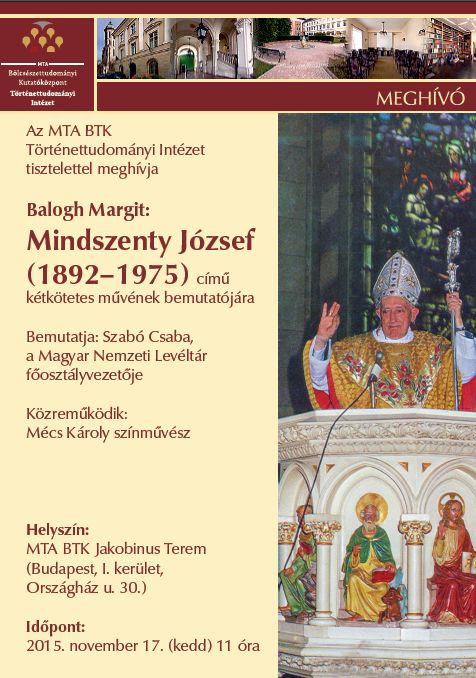 Balogh Margit könyvének bemutatója a Magyar Tudomány Ünnepe keretében