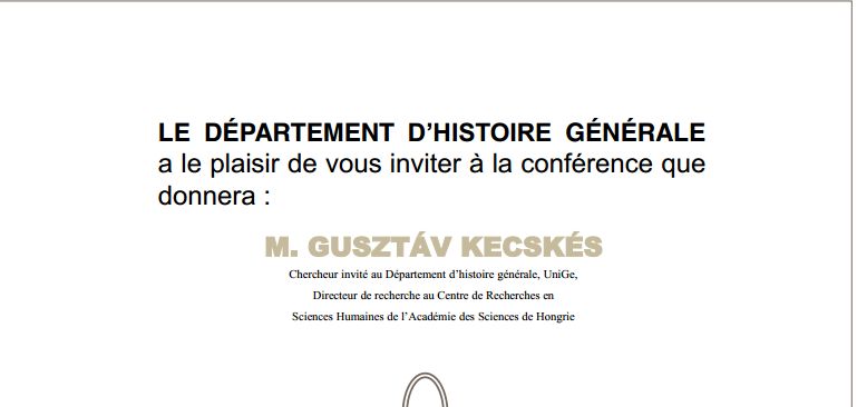 Kecskés D. Gusztáv előadása Genfben