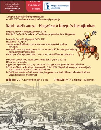 Konferencia a középkori és kora újkori Nagyváradról a Magyar Tudomány Ünnepe keretében